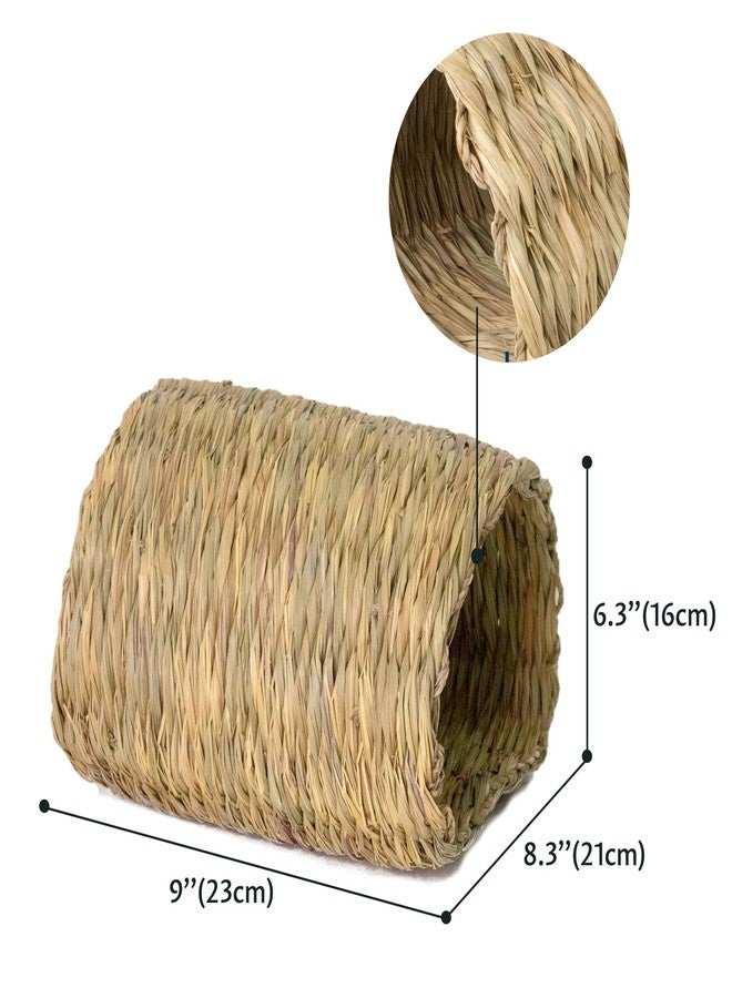 PEMAR Seagrass House Tunnel Hutch - Woven Grass Hideaway & Chewable Tunnel for Small Pets (Rabbit, Guinea Pig, Chinchilla) - Natural Non-Toxic Pet Habitat & Hideout - Image 4